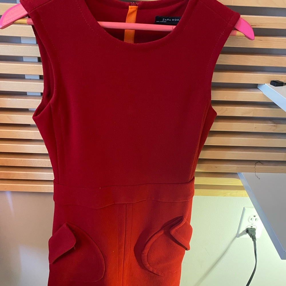 Zara Red Sleeveless Dress